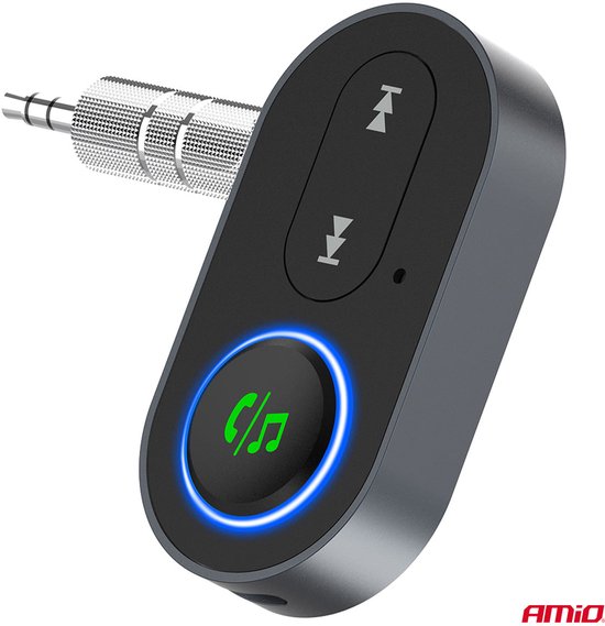 AMiO Draadloze Mini Audio Bluetooth Receiver Ontvanger – 3.5mm AUX Jack Muziekstreaming Handsfree