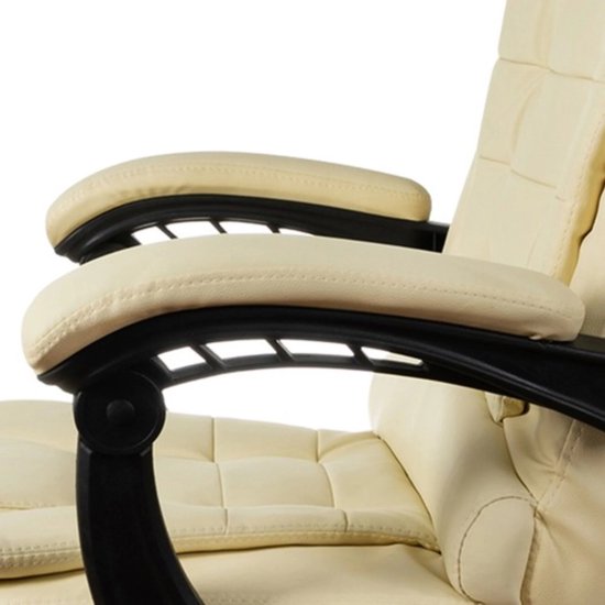 Malatec Bureaustoel 23287 - Crème Wit - Eco-leer: Ultiem Comfort voor Uw Werkplek