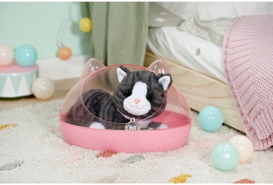 BABY born knuffelkat Cookie met geluid en kattenmand - interactief speelgoed.