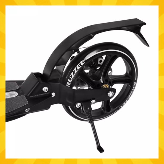 Kruzzel Opvouwbare step zwart wit met 20 cm wielen, verstelbaar stuur 84 tot 103 cm en maximaal 100 kg belastbaar