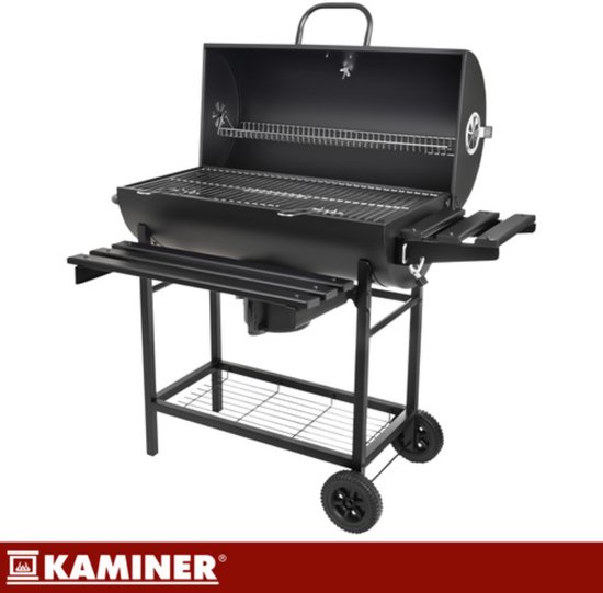 Kaminer Houtskoolbarbecue met deksel, thermometer, 108 x 67 x 96 cm voor tuin en terras