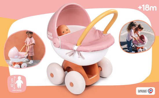 Smoby Baby nurse - Poppenwagen - Knuffelwagen - voor poppen tot 42 cm