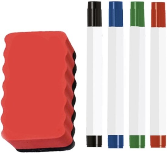 Maaleo Whiteboard - 60x40 cm - Magnetisch - Inclusief Markers, Magneten en Spons