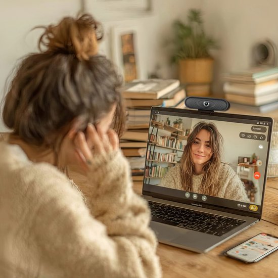 USB-webcam met microfoon en bevestigingsclip Full HD 1080P computercamera PC thuiskantoor 25 fps 1,7 m kabel NanoRS RS680
