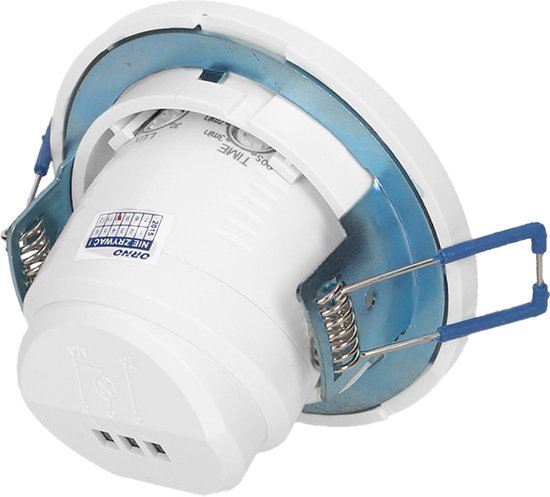 LED PIR bewegingsmelder - 360° detectie - Inbouw plafond - Rond - Wit - 800 Watt