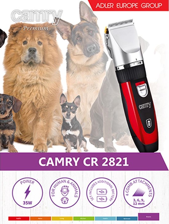 Camry CR 2821 Hair Clipper - Dierentondeuse Set - 35 W