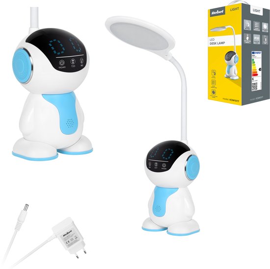 Rebel KOM1017 - LED bureaulamp robot, kids, wit