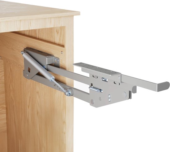 Maclean uitschuifbare keukenlift 5-20 kg - Inbouwkeukenplank 820x168x106 mm | In hoogte verstelbare kastplank | Ergonomische uitschuifkast voor keukenapparatuur, magnetron en mixer