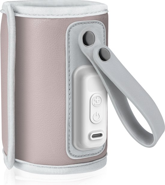 Lionelo Thermup GO - draagbare flessenwarmer met USB aansluiting - roze