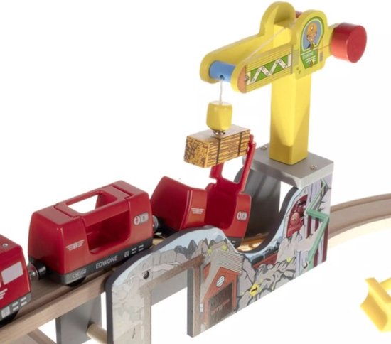 Kruzzel Houten Treinset: Stimuleer Creativiteit en Motoriek bij Kinderen