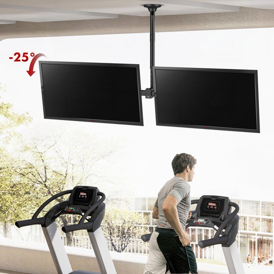 Maclean plafondbeugel voor twee TV's, max. belasting 2x40kg, 34-60", max VESA 600x400, MC-111 B