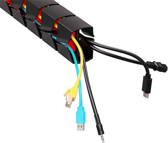 Nano RS - Kabelopberggeer - kabelgoot - kabelrooster - voor bureau 1345mm, zwart en rood, RS125