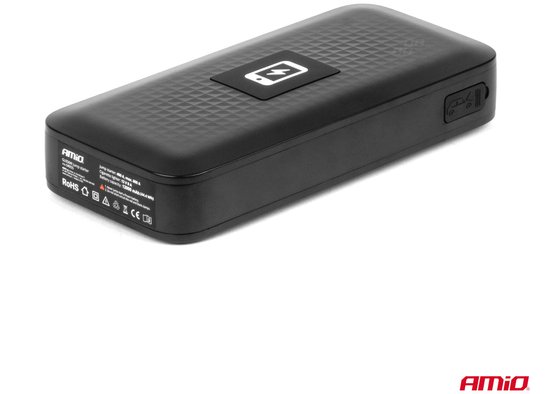 AMiO Portable Jump Starter 12V 12Ah 800A - Met Powerbank Draadloze Lader en LED Zaklamp Voor Benzine en Diesel Voertuigen