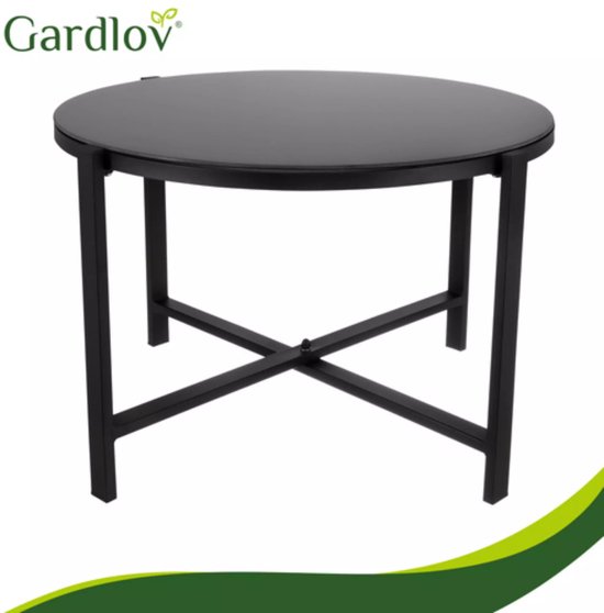 Gardlov 4-delige tuinmeubelset voor balkon of terras met tweezitsbank, 2 stoelen en tafel met glazen blad