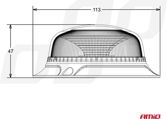 AMiO Stroboscoop Zwaailicht Waarschuwingslamp W213BL 12/24V IP56 Oranje R65 R10