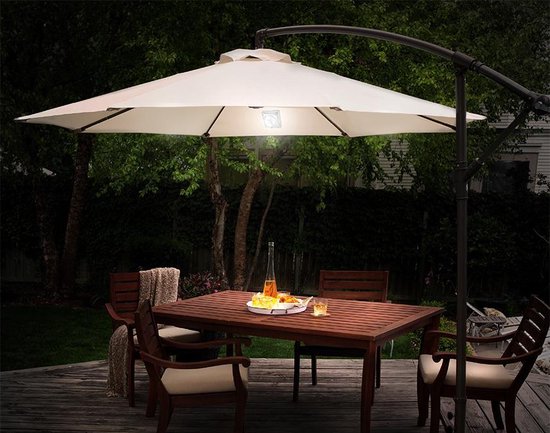 Maclean MCE124 - Solar LED Paraplu Tuinverlichting - Koel Wit