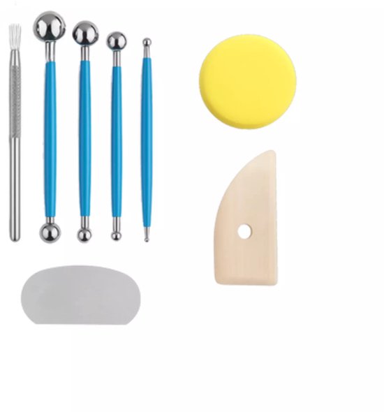 Maaleo 40‑delige modelleer‑ & beeldhouwset in rol‑etui