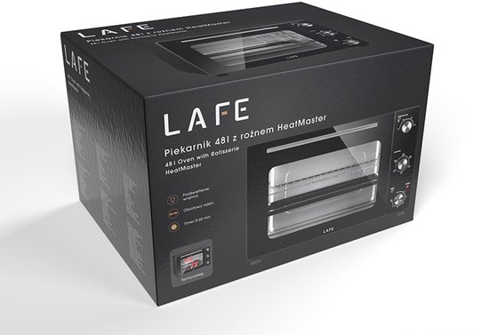 Lafe - Elektrische oven - Inhoud 48 l - vermogen 1800 W - hetelucht, HeatMaster