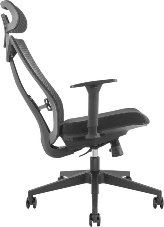 Ergo Office - Ergonomische Bureaustoel - Bureaustoel - Office Chair - hoogte verstelbare - Hoofdsteun - max. belasting 150 kg - Zwart