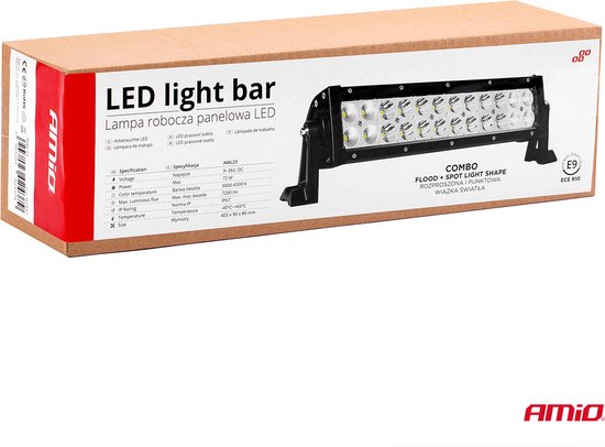 LED Lichtbalk - Dubbele rij - Rechte balk - 72W 7200LM - Combo