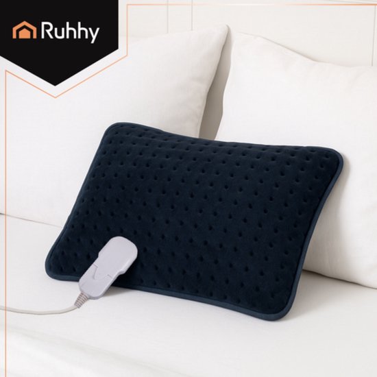 Ruhhy Verwarmd kussen 40x30 cm met instelbare warmtestanden en afneembare wasbare hoes veilig en comfortabel