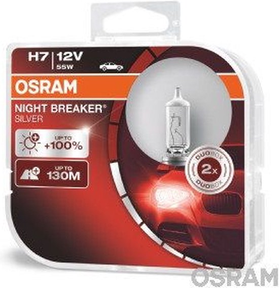 Osram Night Breaker Silver Halogeen lampen - H7 - 12V/55W - set à 2 stuks