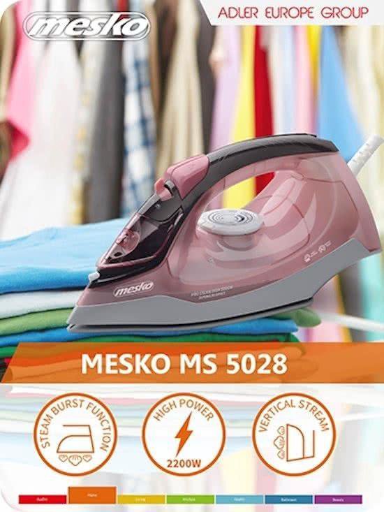 Ion Stoomstrijkijzer - 2600W - roze MS 5028 Mesko