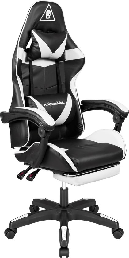 Krüger&Matz GX-150 game stoel - gaming chair - gamingstoel - zwart / wit