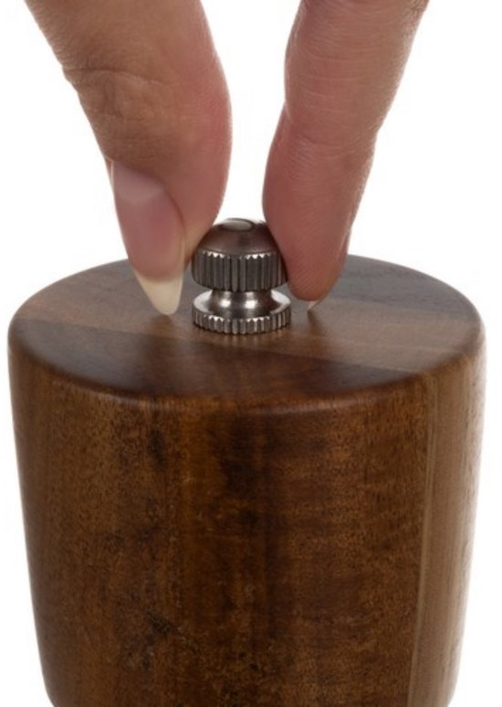 Ruhhy Zout- en pepermolen set - acacia hout - 21 x 6 cm - pepermolens en zoutmolens