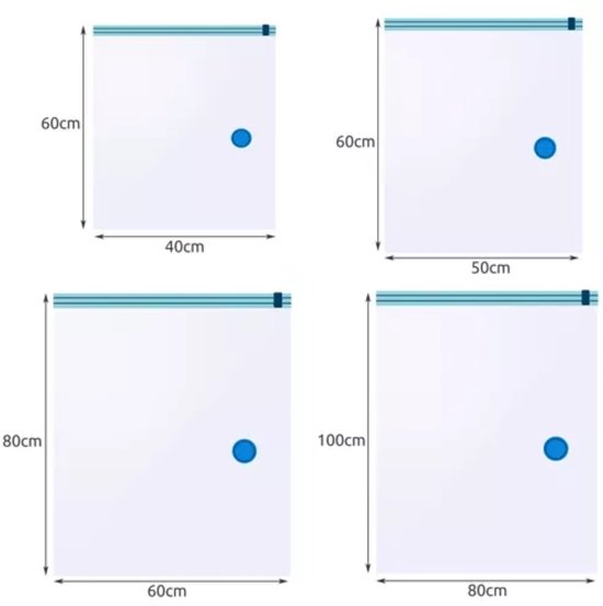 Ruhhy Vacuumzakken - 10x stuks - verschillende maten - ruimte besparend