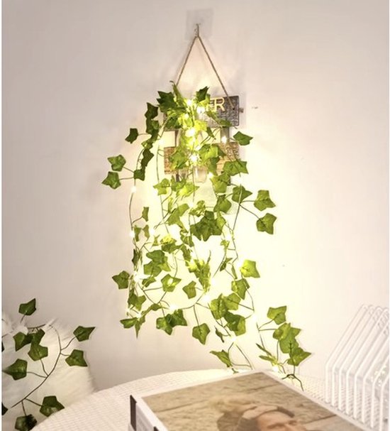 Klimop slinger met Led Verlichting- LED Fairy lights - 12 Stuks - Klimop slinger met LED lichtjes - 25 Meter Kuntsplant