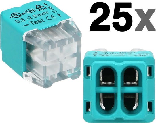 Transparante push-in connectoren in assortimentsdoos - 123 stuks - Ideaal voor DIY, klussen & verbouwen (lasklemmen/kabelverbinders)
