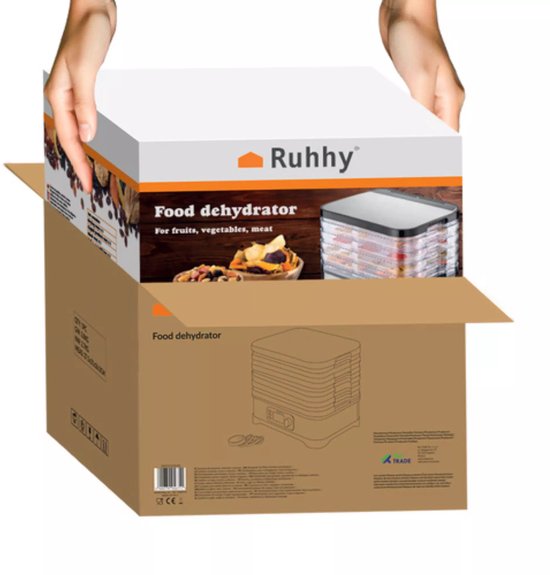 Ruhhy Voedseldroger 10L – Met LCD Timer en 5 Droogtrays Voor Champignons, Fruit en Groenten