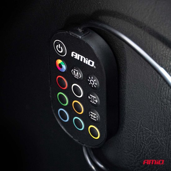 AMiO Flexible LED Strips RGB 12V – Set van 2x30cm met Afstandsbediening Controller – Decoratieve Interieur en Exterieur Verlichting voor Auto