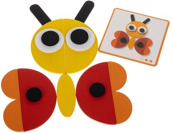 Kruzzel Houten Puzzel - Stimuleer Creativiteit met Dieren en Vormen