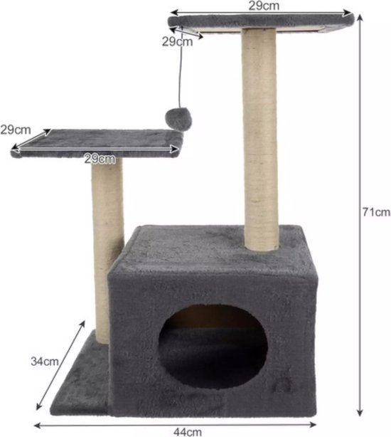 Purlov Kattenboom van 71cm: Perfect voor Speel- en Rusttijd
