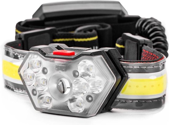 AMiO LED Hoofdlamp met Oplaadbare Batterij en 5 Lichtmodi – 6500K Wit Licht