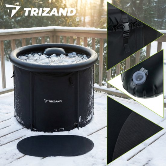 Trizand Opvouwbaar ijsbad 320 liter met 5-laagse isolatie, hoes, pomp en antislip mat