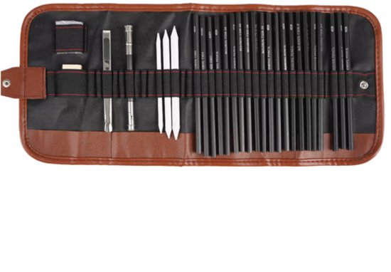 Maaleo Tekenset 29-delig – Schetsen & Houtskool in Etui