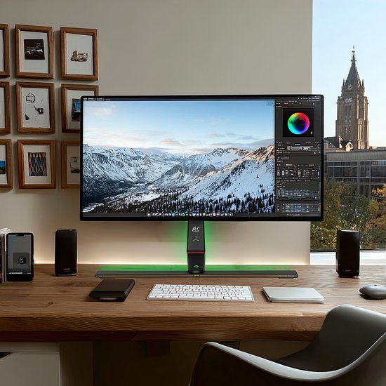 NanoRS - Gaming Monitorbeugel - RGB LED - 32-55" | VESA 400x400 - Max. 40kg - RS167