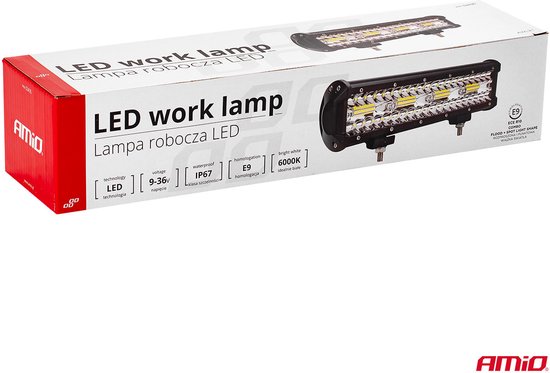 AMiO Krachtige Werklamp AWL21 80LED COMBO 9-36V Verstraler Spot Robuust Offroad