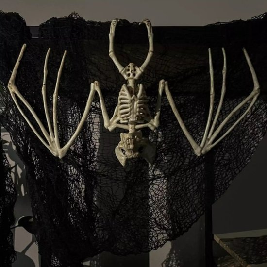 Malatec Vleermuis Skelet - Griezelige Halloween Decoratie - 30cm - Realistisch Ontwerp
