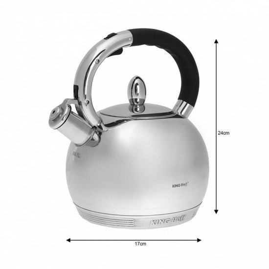 Kinghoff 3777 - Fluitketel - RVS - 3.0 liter