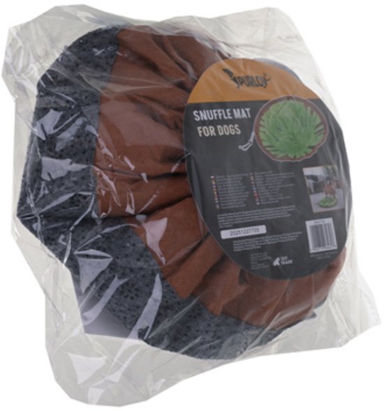 Purlov Grote snuffelmat voor honden en katten met antislip en verstelbaar trekkoord 48 x 48 cm