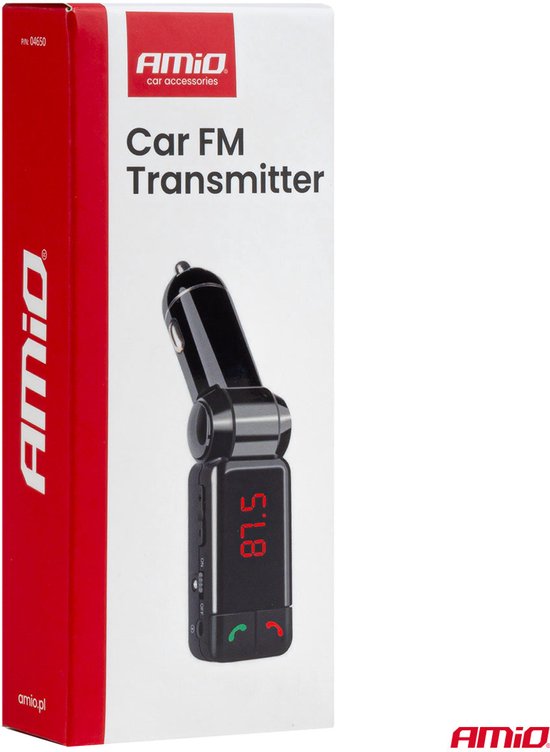 Car FM Transmitter - 2xUSB-A - 12V/24V - Bluetooth - Handsfree Bellen - Compact en Vouwbaar