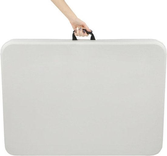 Malatec campingtafel en 2 banken inklapbaar 180 cm lichtgrijs - opvouwbaar - picknicktafel - handig voor in de camper of caravan - complete set - cateringset