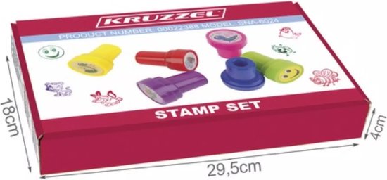 Kruzzel Kinderstempelset 60 Stuks - Educatief en Veilig Speelgoed - Creatief Plezier