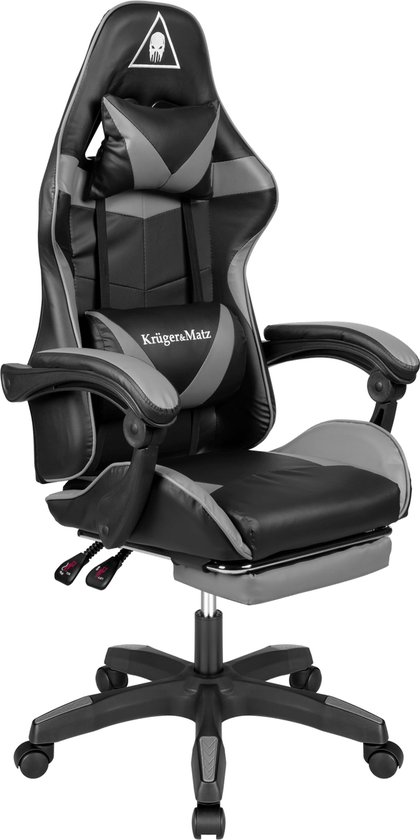 Krüger&Matz KM0790GREY - Warrior GX-150 gaming stoel, grijs-zwart