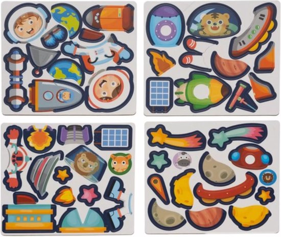 Kruzzel Magnetische Puzzel - Ruimte - 50 Magneten & 6 Kaarten