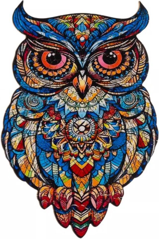 Kruzzel Houten Uilen Puzzel – 177 Stukken – Kleurrijke Decoratieve Puzzel